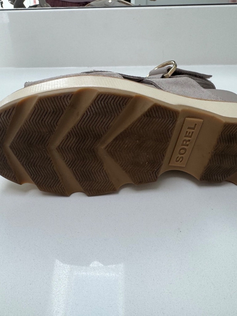 Sorel Joanie iv platform wedge sandal, crushed clay. - Picture 2 of 4